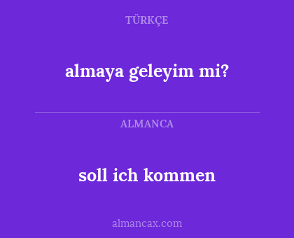 almaya geleyim mi? - soll ich kommen