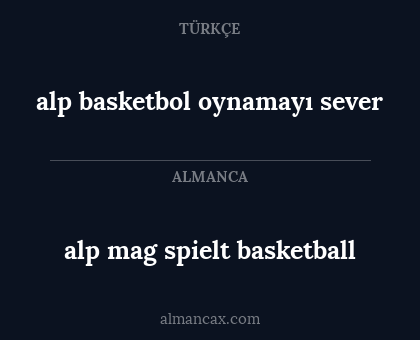 alp basketbol oynamayı sever - alp mag spielt basketball