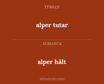 alper hält - alper tutar