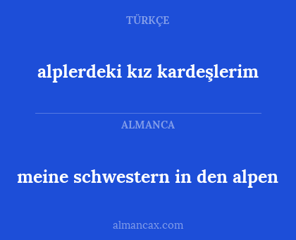 meine schwestern in den alpen - alplerdeki kız kardeşlerim