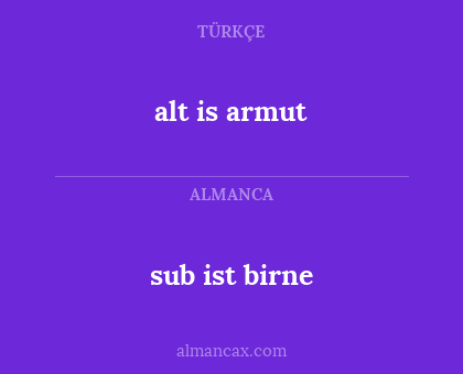sub ist birne - alt is armut