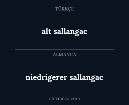 alt sallangac - niedrigerer sallangac