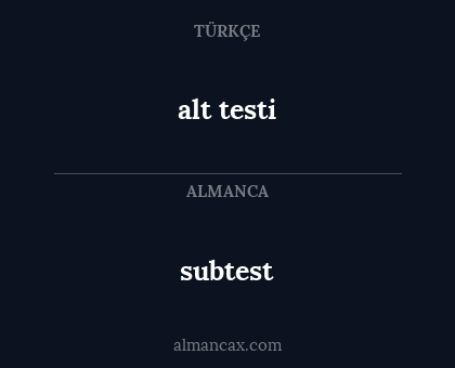 subtest - alt testi