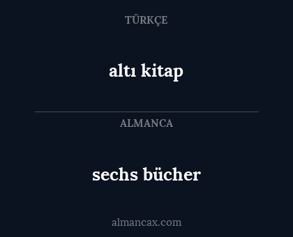 altı kitap - sechs bücher