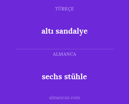 altı sandalye - sechs stühle