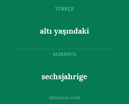 altı yaşındaki - sechsjahrige