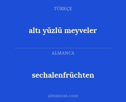 sechalenfrüchten - altı yüzlü meyveler