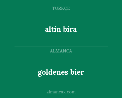 altin bira - goldenes bier