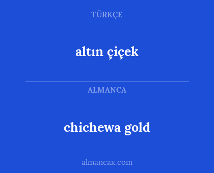 chichewa gold - altın çiçek