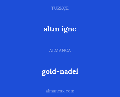 altın igne - gold-nadel