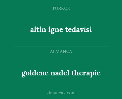 altin igne tedavisi - goldene nadel therapie