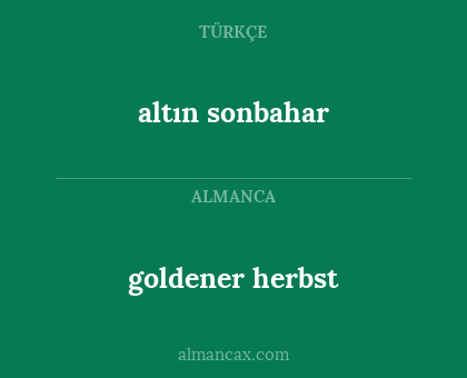 goldener herbst - altın sonbahar