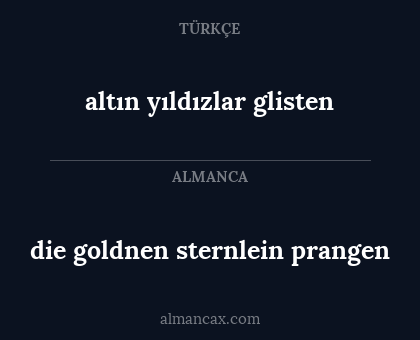 altın yıldızlar glisten - die goldnen sternlein prangen