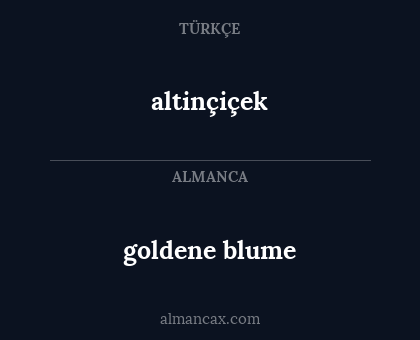goldene blume - altinçiçek