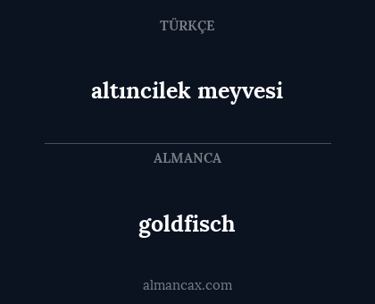 altıncilek meyvesi - goldfisch