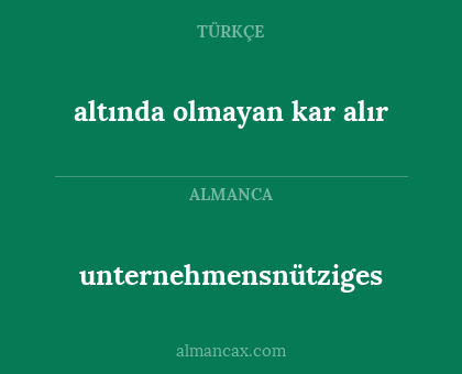 unternehmensnütziges - altında olmayan kar alır