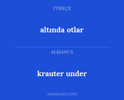 altında otlar - krauter under