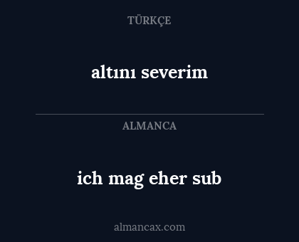 ich mag eher sub - altını severim