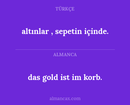 altınlar , sepetin içinde. - das gold ist im korb.
