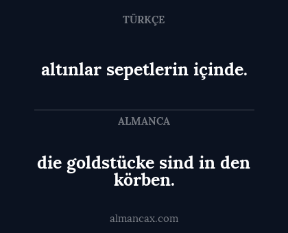 altınlar sepetlerin içinde. - die goldstücke sind in den körben.
