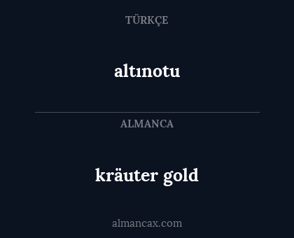 kräuter gold - altınotu