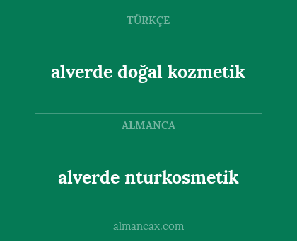 alverde nturkosmetik - alverde doğal kozmetik