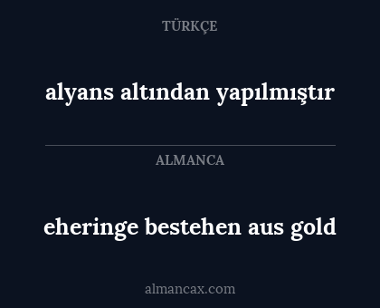 alyans altından yapılmıştır - eheringe bestehen aus gold