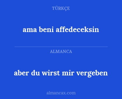aber du wirst mir vergeben - ama beni affedeceksin