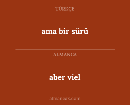 ama bir sürü - aber viel
