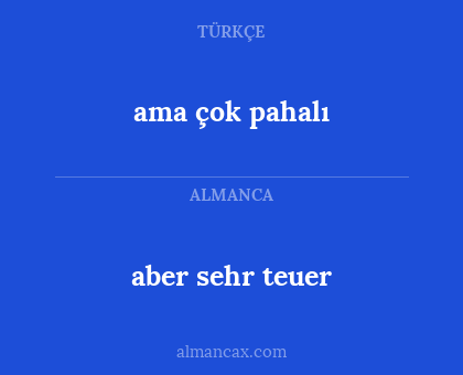 aber sehr teuer - ama çok pahalı
