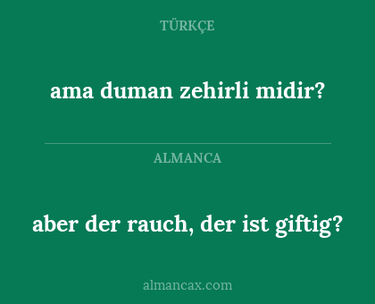 ama duman zehirli midir? - aber der rauch, der ist giftig?