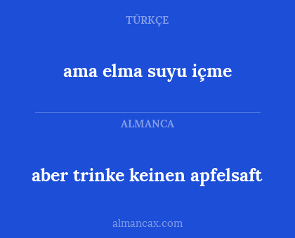 ama elma suyu içme - aber trinke keinen apfelsaft