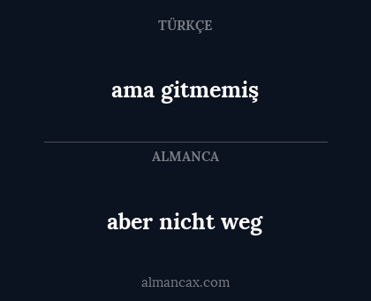 ama gitmemiş - aber nicht weg