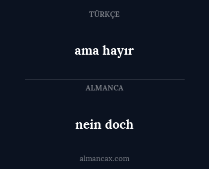 nein doch - ama hayır