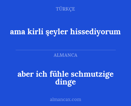 ama kirli şeyler hissediyorum - aber ich fühle schmutzige dinge