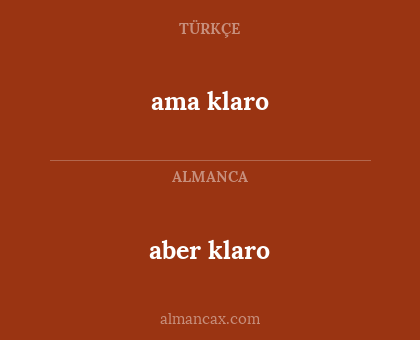 ama klaro - aber klaro
