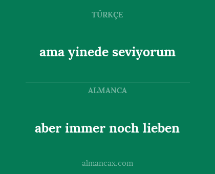 aber immer noch lieben - ama yinede seviyorum