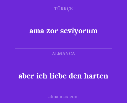 ama zor seviyorum - aber ich liebe den harten