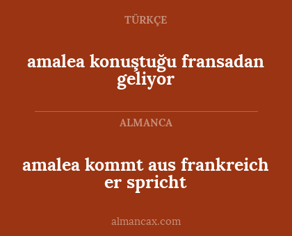 amalea kommt aus frankreich er spricht - amalea konuştuğu fransadan geliyor