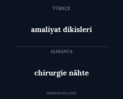 chirurgie nähte - amaliyat dikisleri