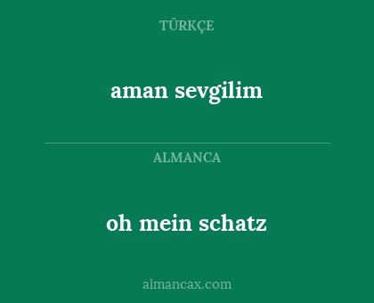 aman sevgilim - oh mein schatz