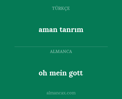oh mein gott - aman tanrım
