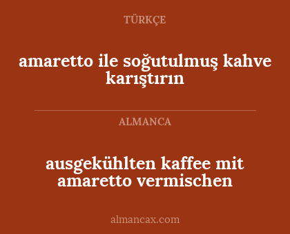 amaretto ile soğutulmuş kahve karıştırın - ausgekühlten kaffee mit amaretto vermischen