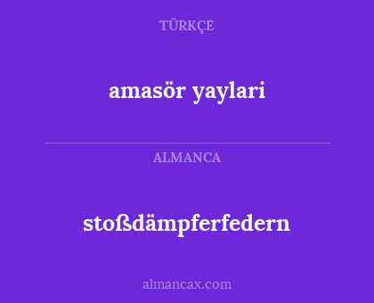 stoßdämpferfedern - amasör yaylari