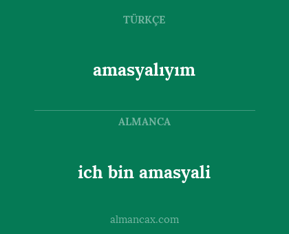 amasyalıyım - ich bin amasyali