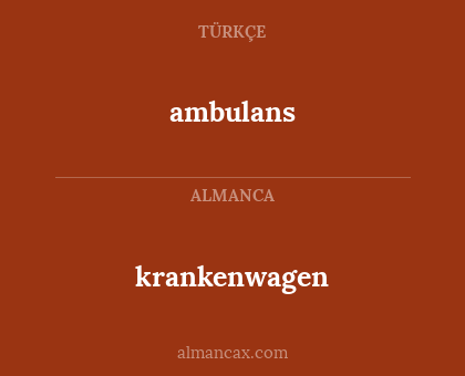 krankenwagen - ambulans