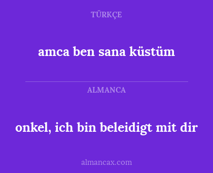 amca ben sana küstüm - onkel, ich bin beleidigt mit dir