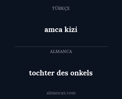 tochter des onkels - amca kizi