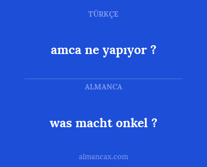 amca ne yapıyor ? - was macht onkel ?