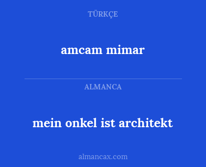 amcam mimar - mein onkel ist architekt